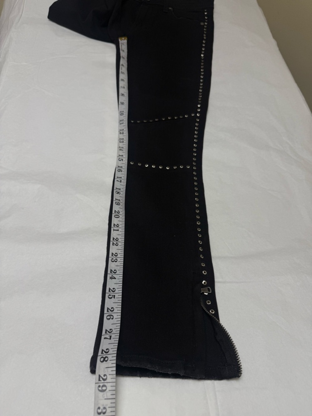 ⚫️PAIGE Black vintage studded ankle zip jeans. ⚫️ - Picture 5 of 12